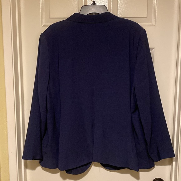 Candace Cameron Bure EUC Boyfriend Blazer 2X Petite in Midnight Blue Fully Lined - Picture 8 of 12